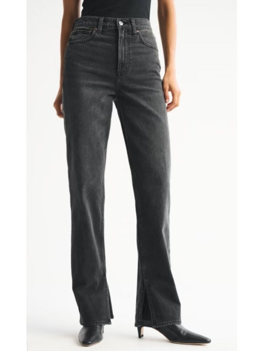 Abercrombie & Fitch Ultra High Rise 90s Straight Jean Women's Size 14/32 Black